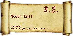 Meyer Emil névjegykártya
